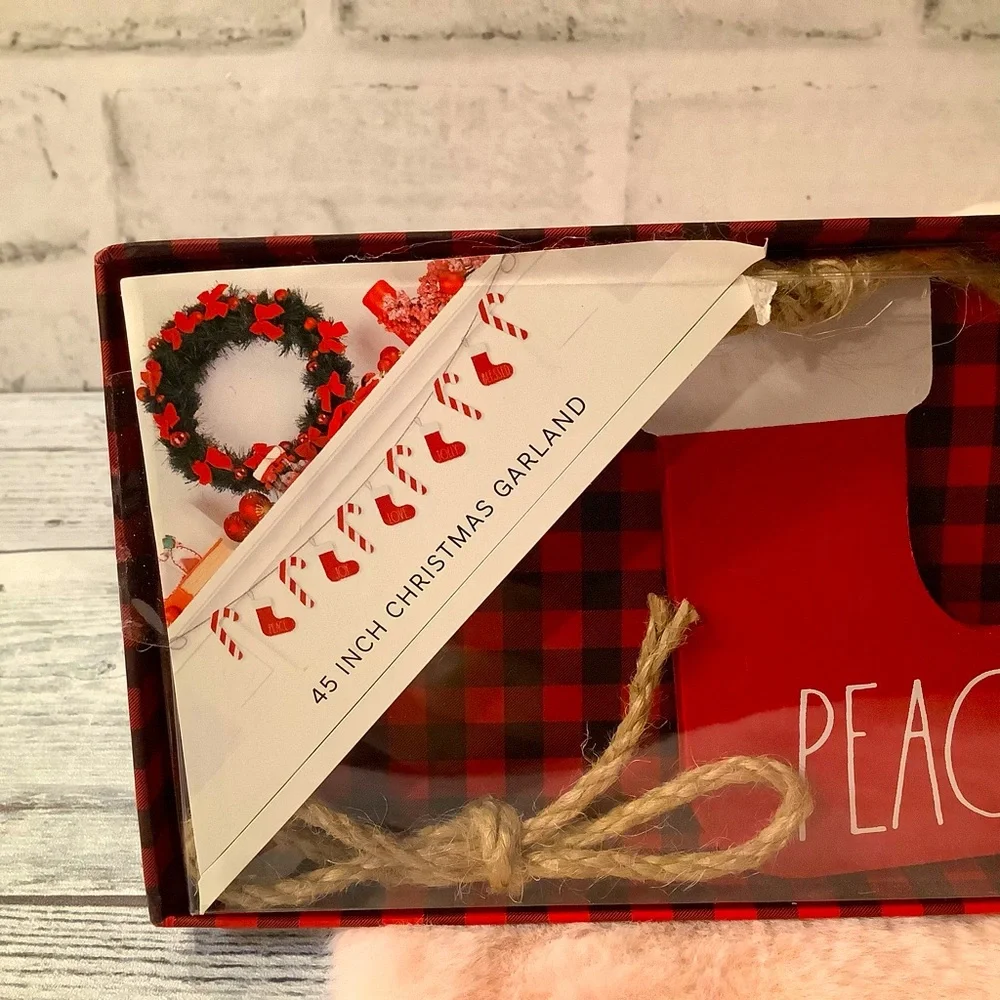 Rae Dunn Christmas Wood Stocking Garland